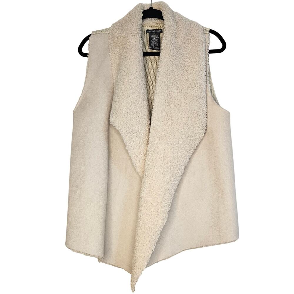 Chelsea & Theodore Faux suede sherpa lined vest sz XXL